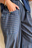 Burlington Stretch Button Pocket Barrel Pant Navy